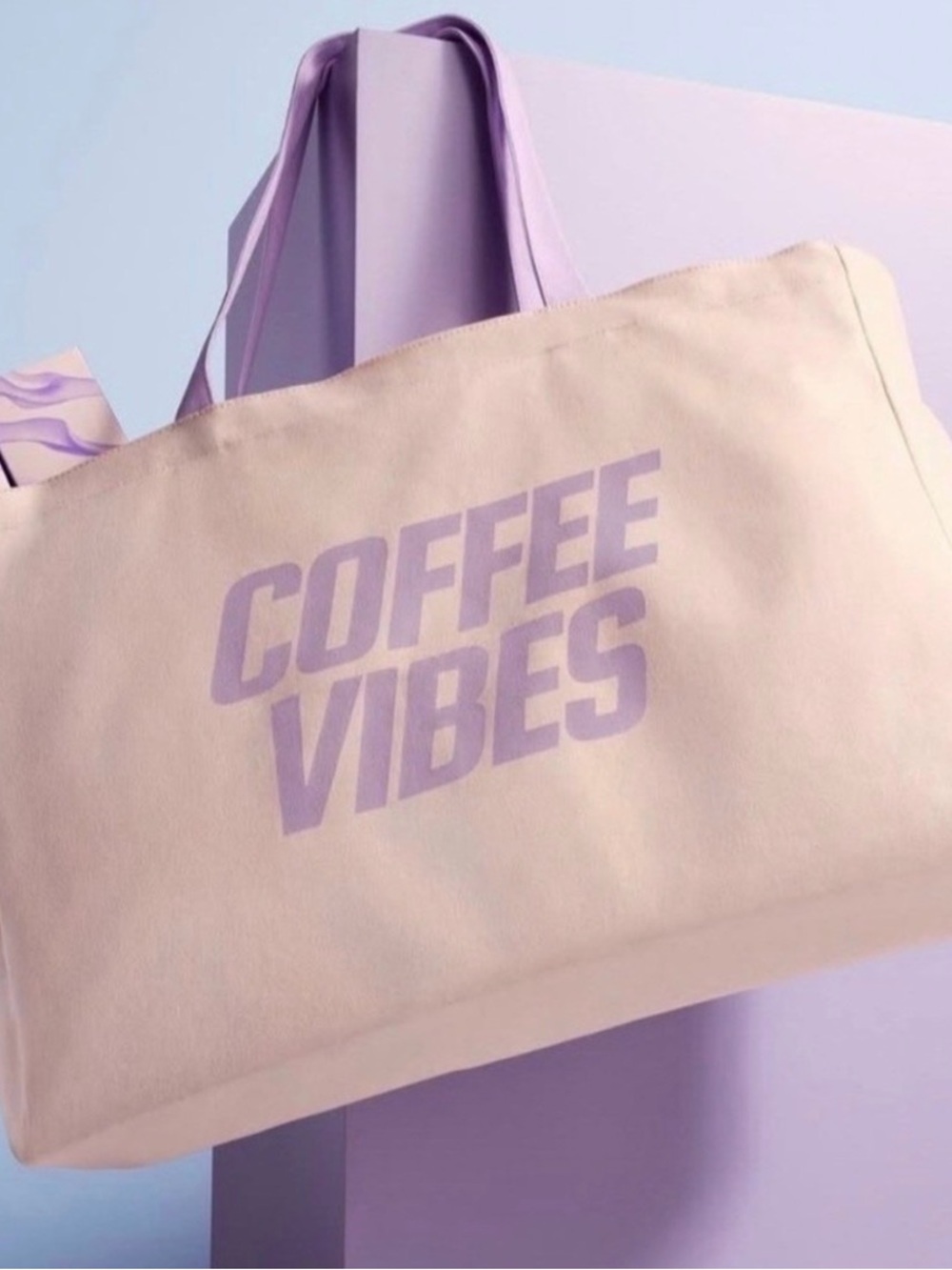 nespresso Coffee Vibes Lavender-Print Canvas Tote Bag